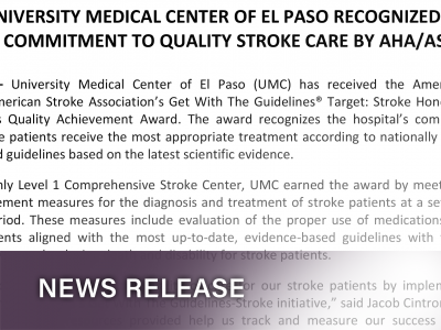 UMC Recognized For Commitment To Quality Stroke Care By AHA/ASA