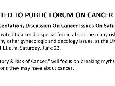 El Pasoans Invited To Public Forum On Cancer