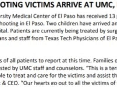 Shooting Victims Arrive at UMC, EPCH